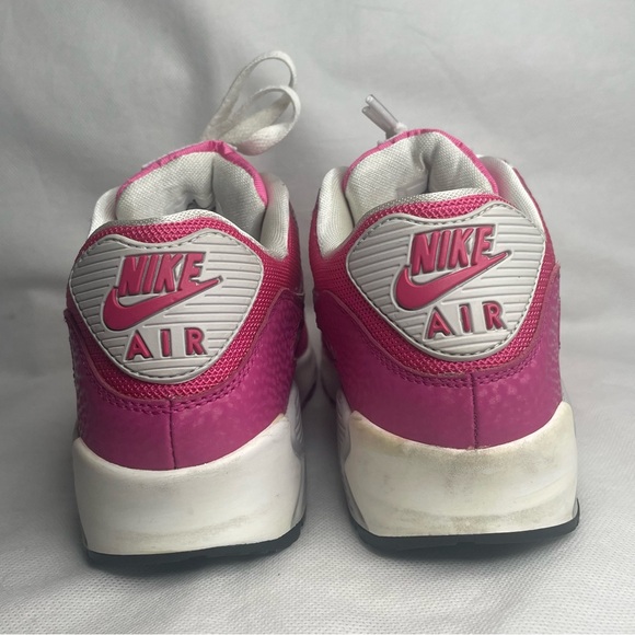 Nike Air Max 90 ‘13 GS Sneakers Youth US 5Y Textured Leather Elephant Pink White - Picture 5 of 16